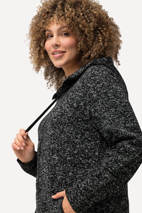 Melange Knit Fleece Lined Hooded Jacket | Sweatshirt Jackets | Sweatshirts