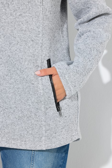 Veste en maille polaire, capuche, poches zippées