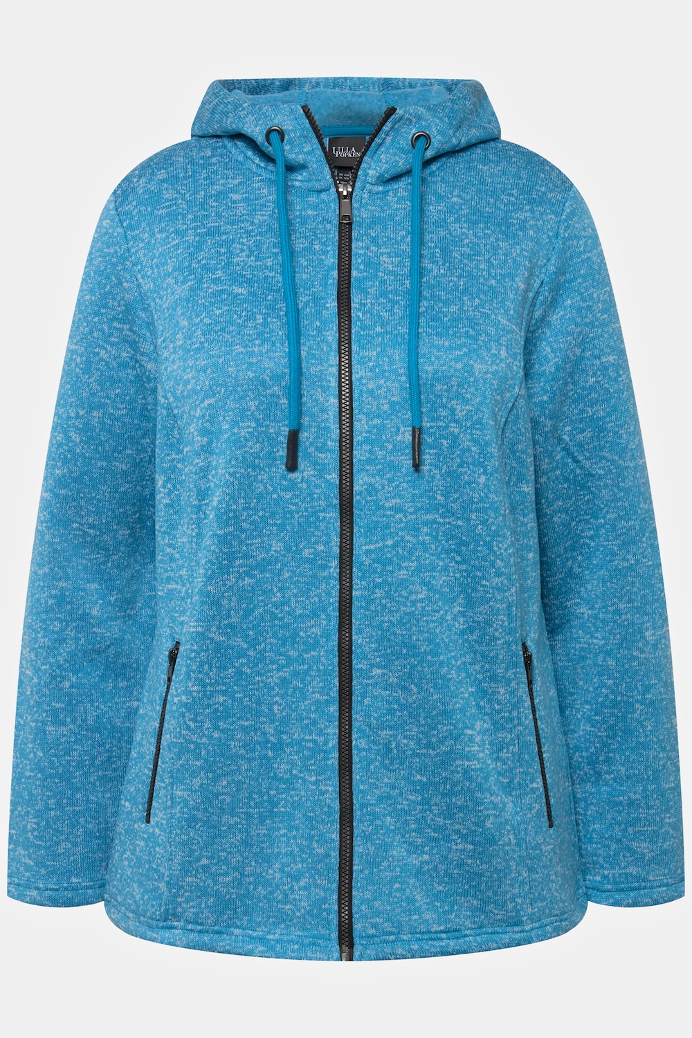 Stora storlekar Jacka i stickad fleece, Dam, turkos, storlek: 54/56, Polyester, Ulla Popken
