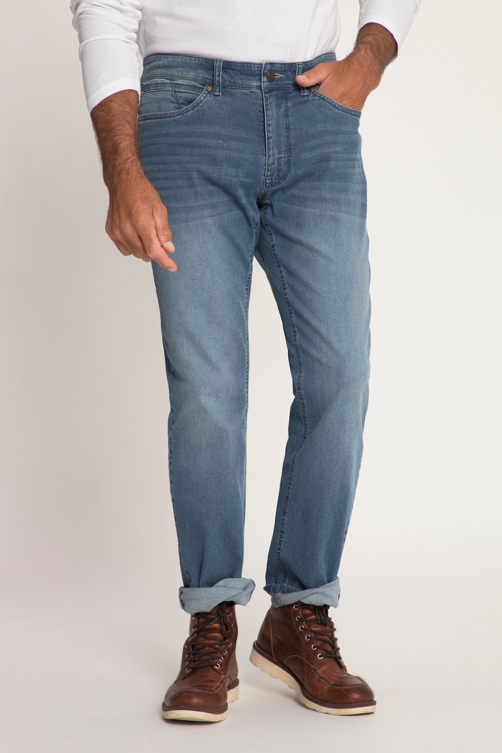 Grote Maten lightweight jeans, Heren, blauw, Maat: 70, Katoen, JP1880