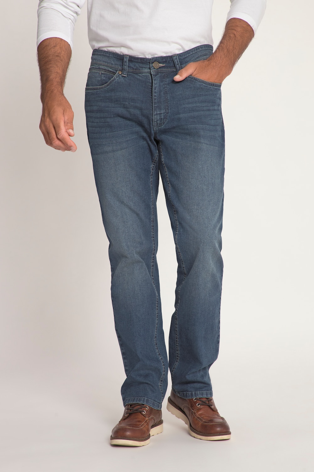 Grote Maten lightweight jeans, Heren, blauw, Maat: 52, Katoen, JP1880