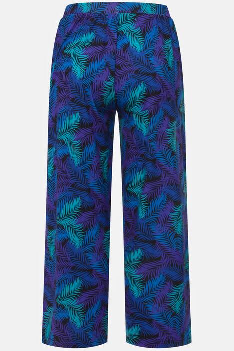 Matte Jersey Wide Leg Elastic Waist Pocket Crop Pants