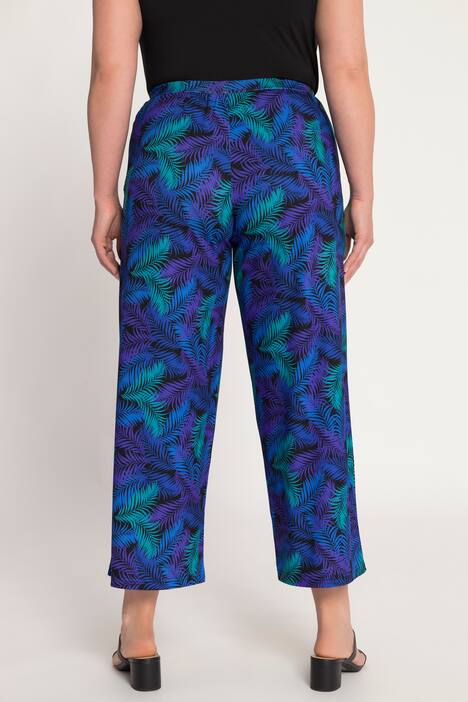 Matte Jersey Wide Leg Elastic Waist Pocket Crop Pants