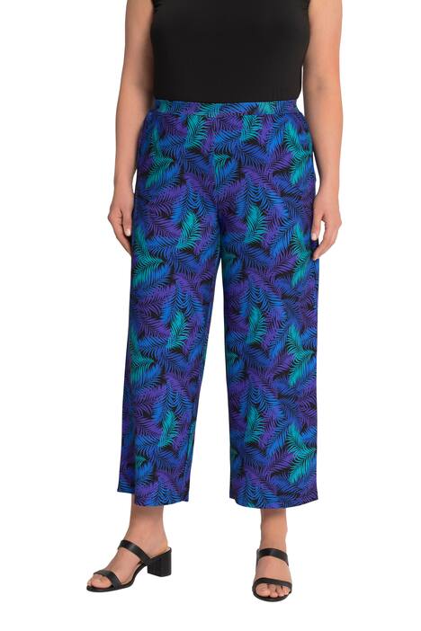 7/8 žerzejové kalhoty, exotický potisk, elastický pas, kapsy