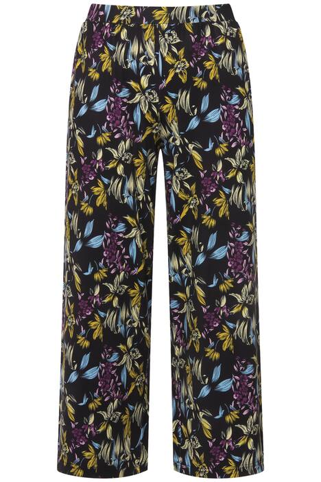 7/8 žerzejové kalhoty, exotický potisk, elastický pas, kapsy