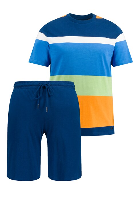 Pyžamo, krátké, pruhované tričko, šortky, do 7XL