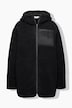 Veste en polaire bouclée, oversized, capuche, manches longues