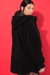 Veste en polaire bouclée, oversized, capuche, manches longues