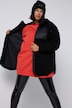 Veste en polaire bouclée, oversized, capuche, manches longues