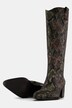 Skórzane kozaki z cholewką XXL, wężowy wzór, tęgość H