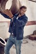 Gilet en jean avec col en V et 3 poches