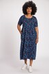 Sukienka z suwakiem, kropki, linia litery A, okrągły dekolt, krótki rękaw