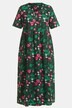 Sukienka z dżerseju, graficzny wzór, linia litery A, okrągły dekolt, krótki rękaw