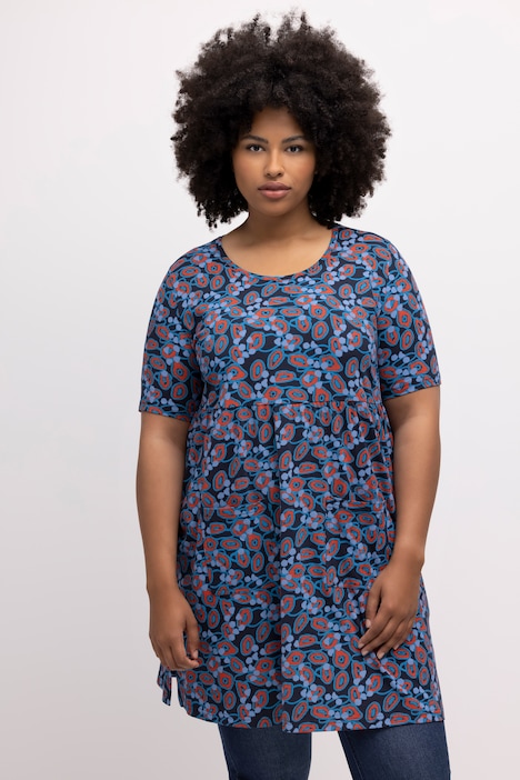 Print A-line Fit Cotton Knit Tunic