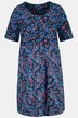 Two Print Round Neck A-line Fit Cotton Knit Tunic Dress