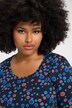 Two Print Round Neck A-line Fit Cotton Knit Tunic Dress