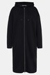 Long-Sweatjacke, oversized, Kapuze, 2-Wege-Zipper