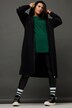 Long-Sweatjacke, oversized, Kapuze, 2-Wege-Zipper
