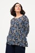 Bluse, gemustert, A-Linie, Rundhals, 3/4-Arm