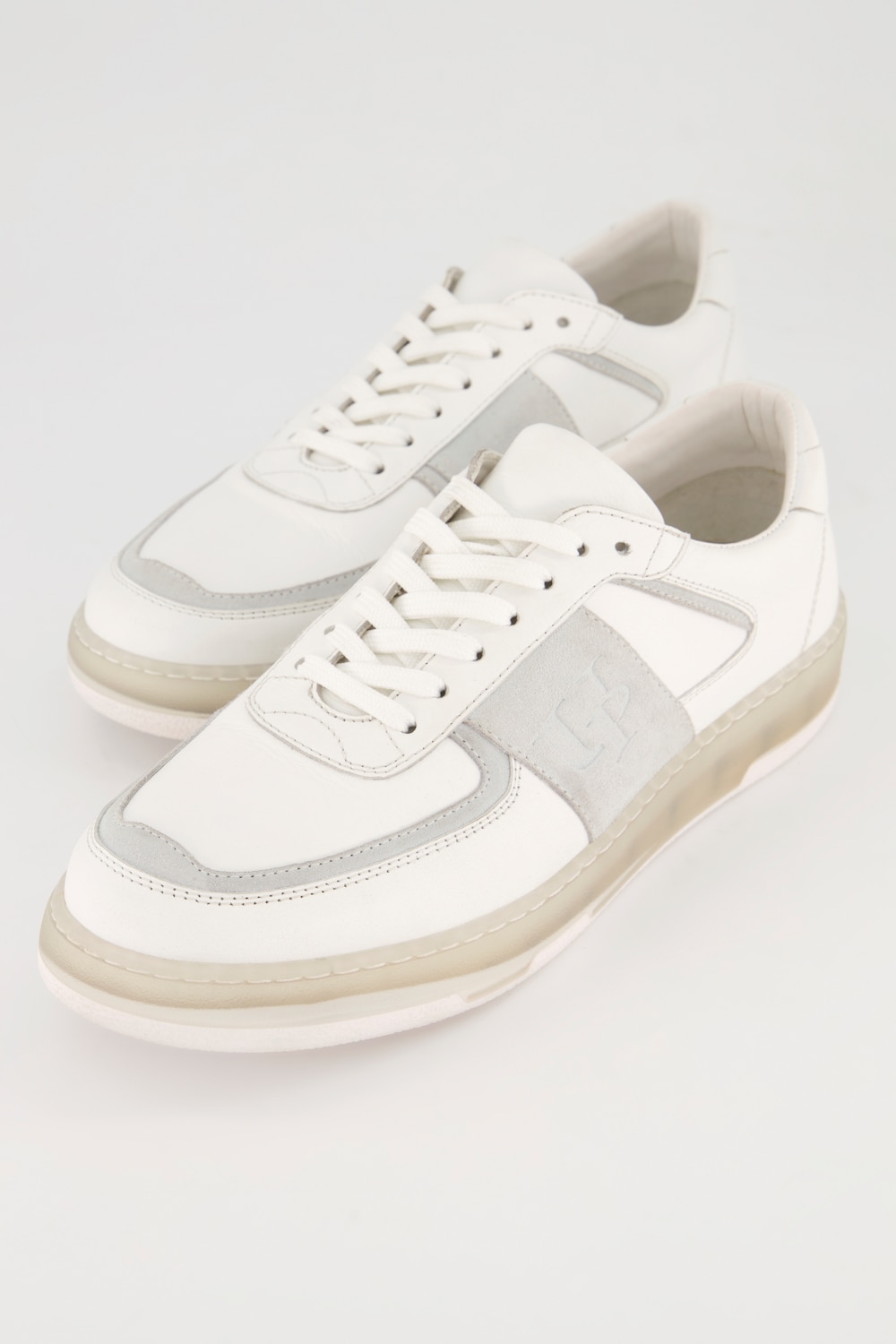 Grote Maten leren sneakers, Dames, grijs, Maat: 41, Leer, Ulla Popken