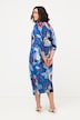 Kleid, V-Ausschnitt, Tunnelzug, 3/4-Arm