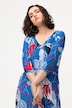 Kleid, V-Ausschnitt, Tunnelzug, 3/4-Arm