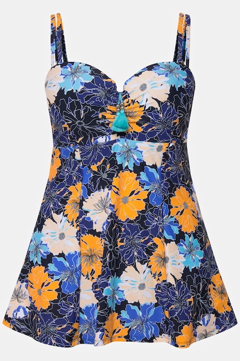 Artistic Floral Print Skirted One Piece Swimsuit | Swimsuits | Swimwear