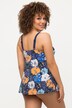 Artistic Floral Color Block Tankini Set