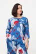 Tunika, grafiskt mönster rund ringning, 3/4-ärm, rosett