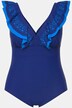 Badeanzug, Lasercut-Muster, Volants, Softcups, Powermesh