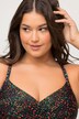 Bikini, prikker, drapert, myke kopper, power-mesh