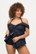 Tankini avec bonnets souples. Haut plus long. Découpe.