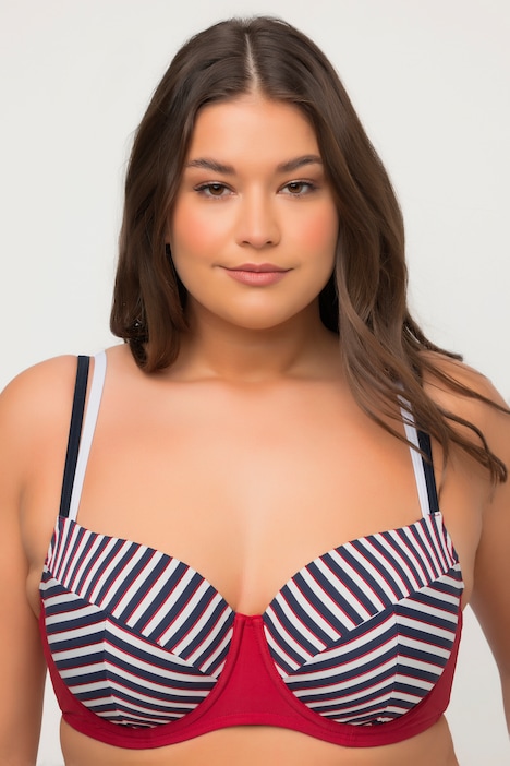 Nautical Striped Retro Colorblock Bikini with Underwire
