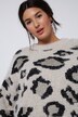 Leopard Print Fancy Knit Sweater
