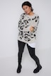 Leopard Print Fancy Knit Sweater
