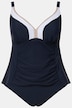 Tankini, pyntebånd, softcups, længere overdel, rynket