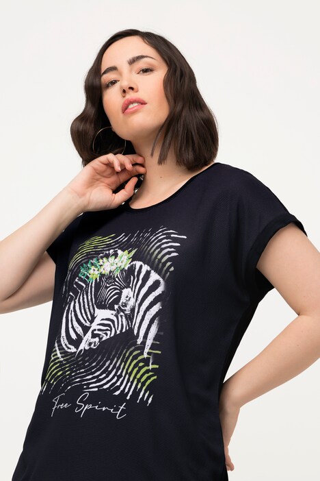 Zebra Graphic Tee with Lettering