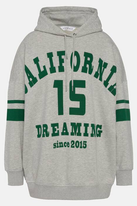 Bluza z kapturem, oversizowy krój, napis California, długi rękaw