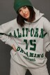 Bluza z kapturem, oversizowy krój, napis California, długi rękaw