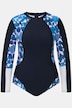 UPF 50+ Layered Dot Print One Piece Swimsuit