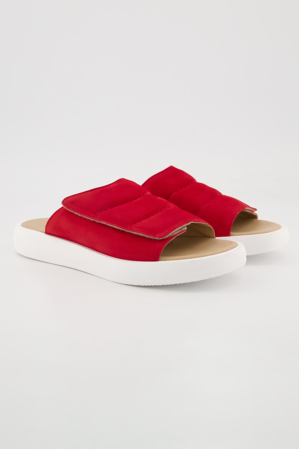 Grote Maten leren sandalen, Dames, rood, Maat: 39, Leer, Ulla Popken