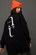 Sweat-shirt oversized, logo imprimé. Col rond, manches longues.