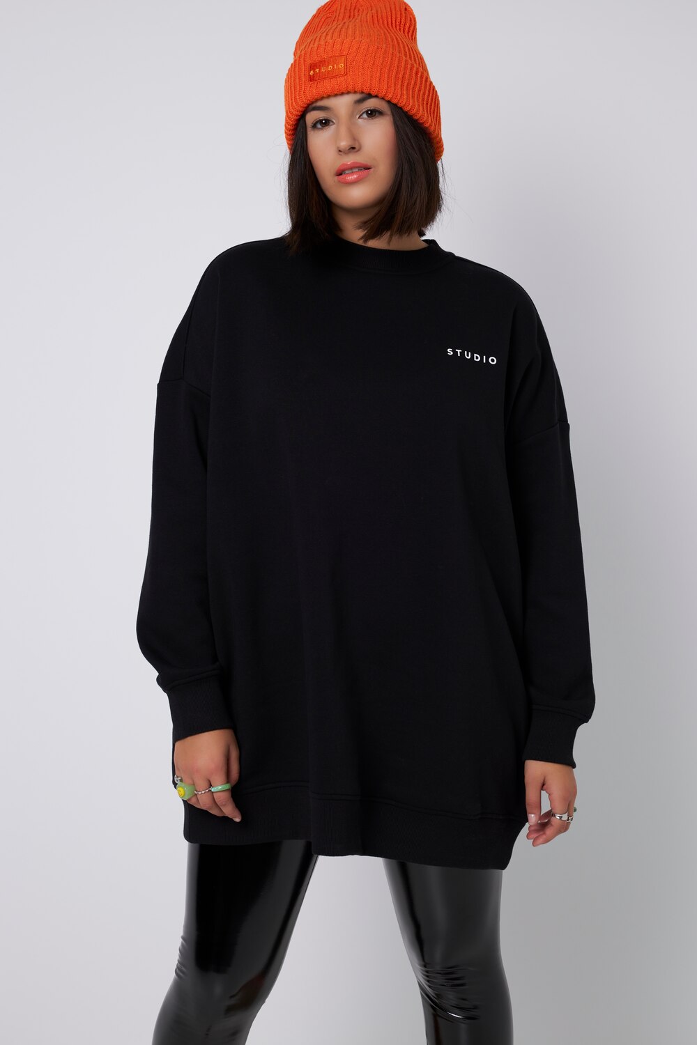Grote Maten sweatshirt, Dames, zwart, Maat: 50/52, Katoen/Polyester, Studio Untold