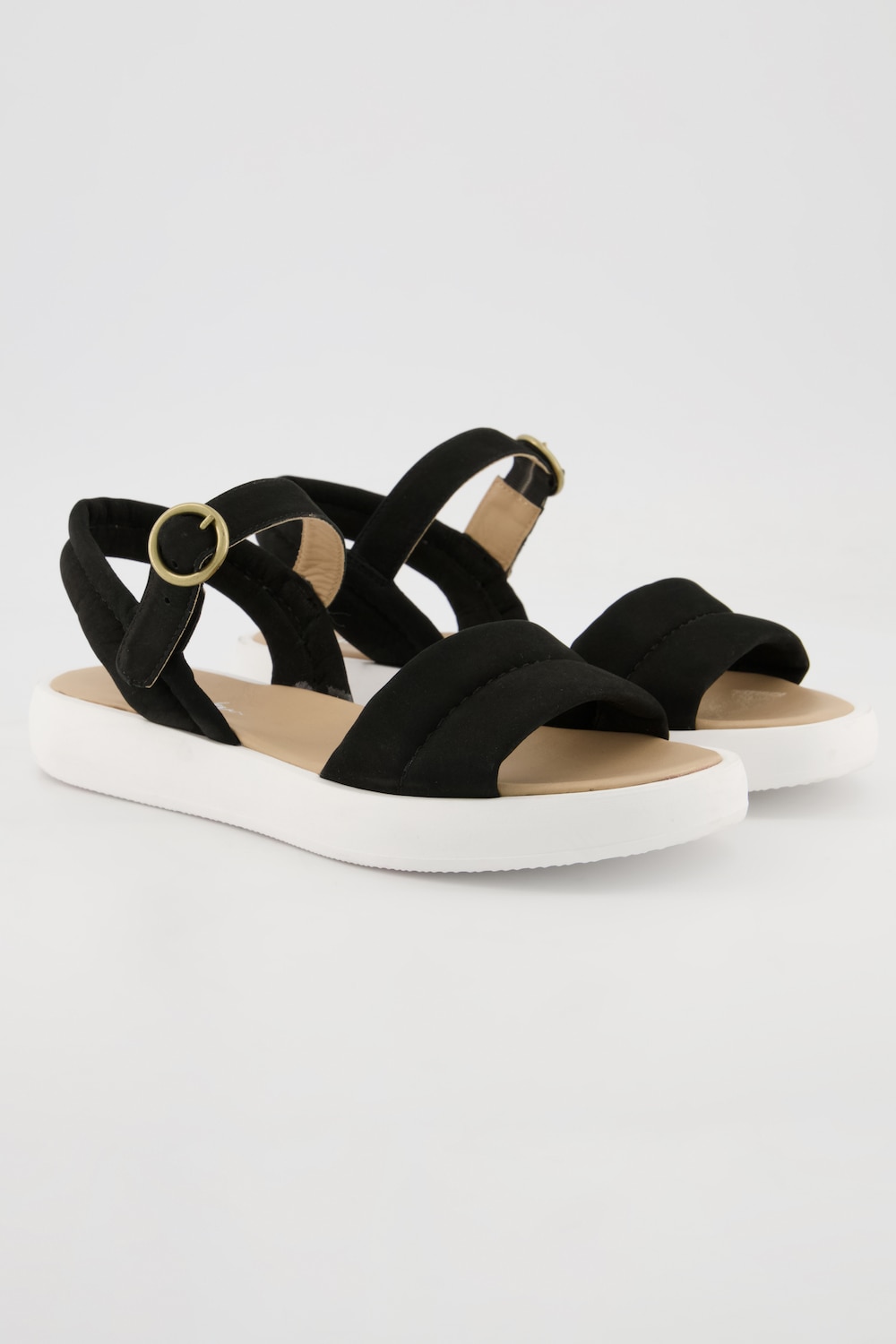 Grote Maten leren sandalen, Dames, zwart, Maat: 41, Leer, Ulla Popken