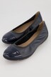 Skórzane baleriny Caprice, kolorowa lamówka, komfortowa szerokość