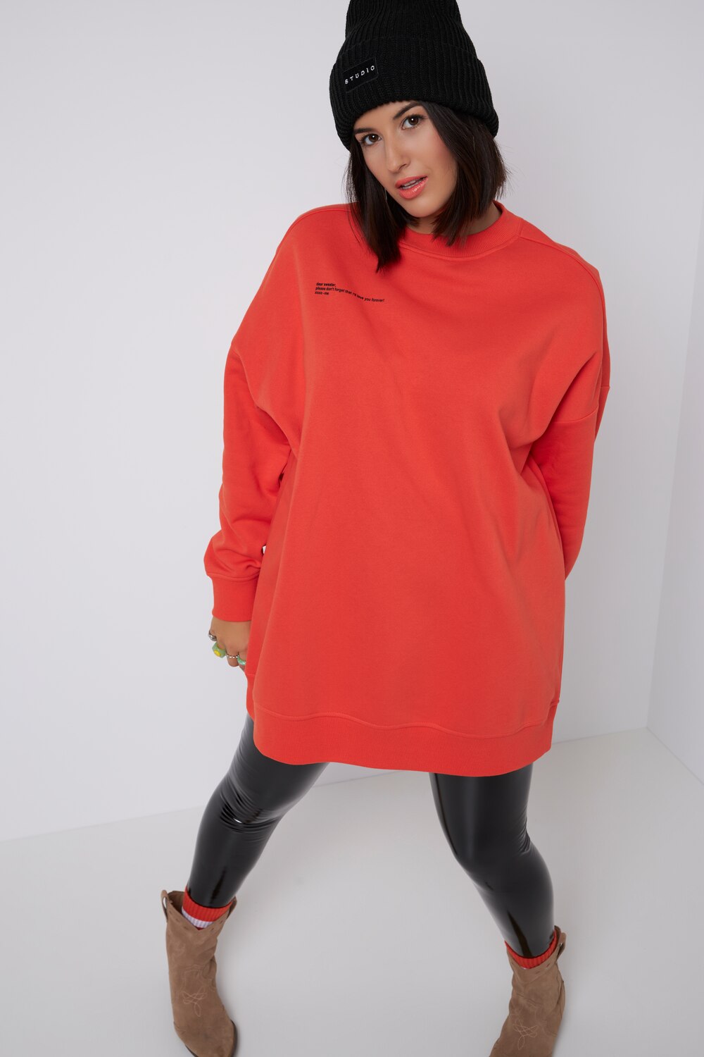 Grote Maten sweatshirt, Dames, oranje, Maat: 50/52, Katoen/Polyester, Studio Untold