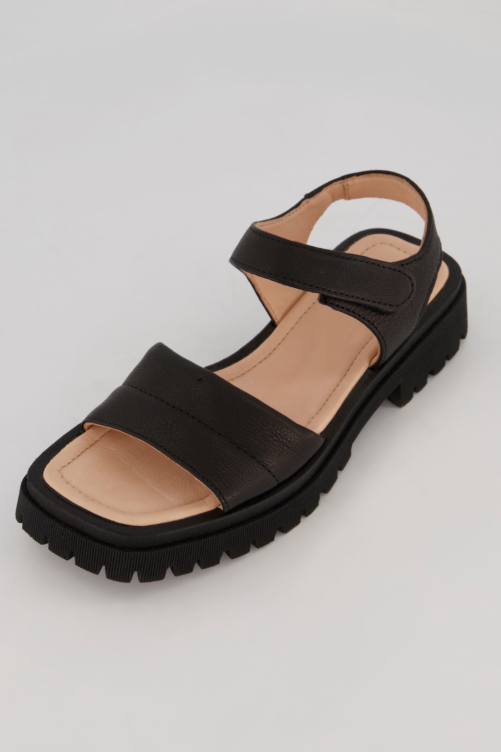 Grote Maten sportsandalen, Dames, zwart, Maat: 38, Leer, Ulla Popken