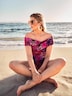 Carmen Neckline One Piece Swimsuit