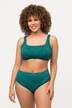 Bikini avec bonnets souples. Imprimé feuilles 3D. Bretelles ajustables.