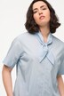 blouse, strik, V-hals, korte mouwen